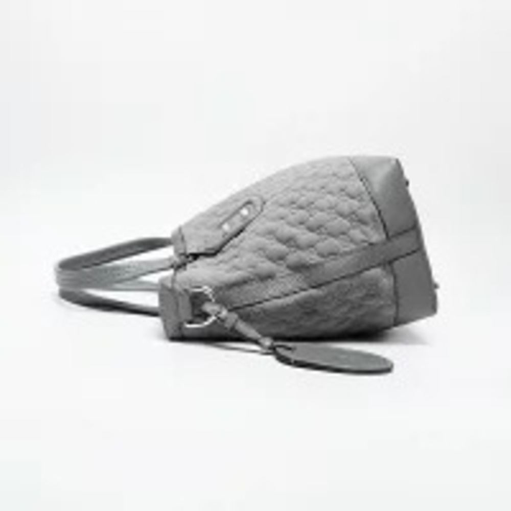 Gucci Leather Canvas Neoprene Shoulder Bag Tote Gray - Picture 3 of 13